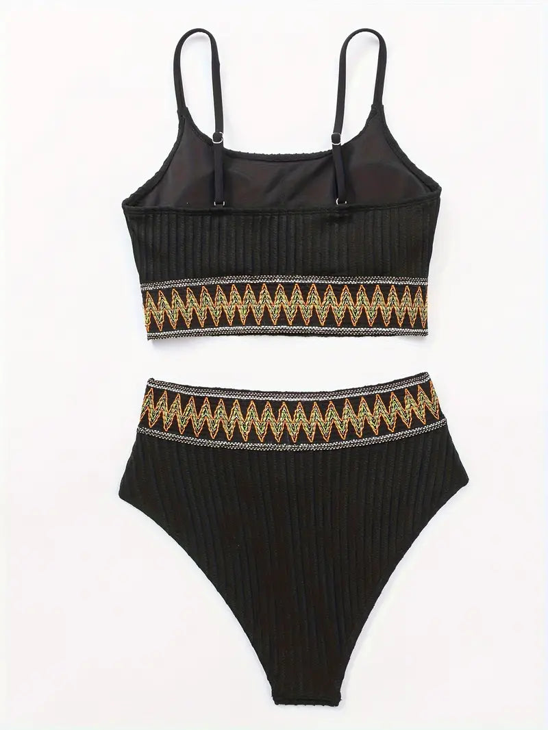 Seraphina® | Ribbed bikini top and high waist briefs