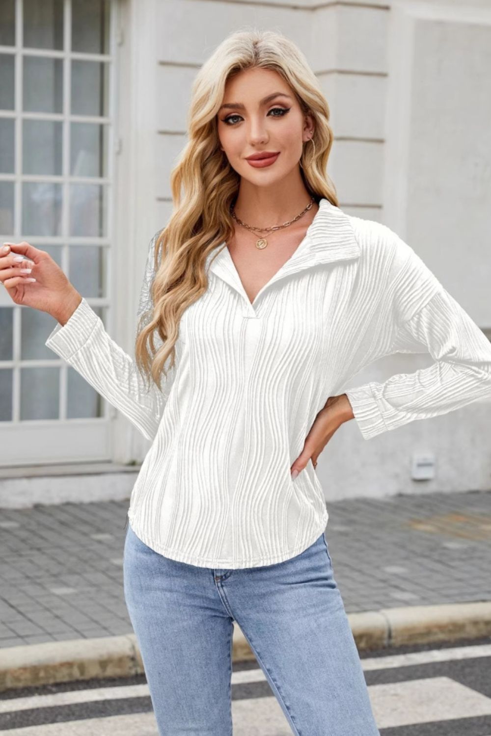 Ana® | Structured, long-sleeved blouse with a collar