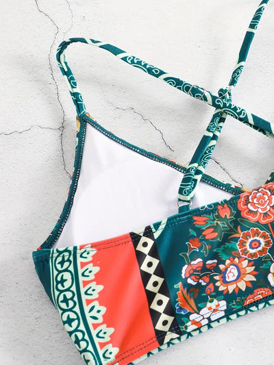 Letizia® | Bohemian Bikini Set With Crisscross Straps