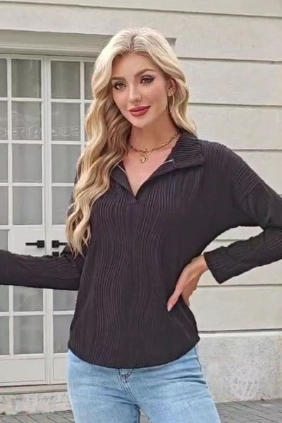 Ana® | Structured, long-sleeved blouse with a collar