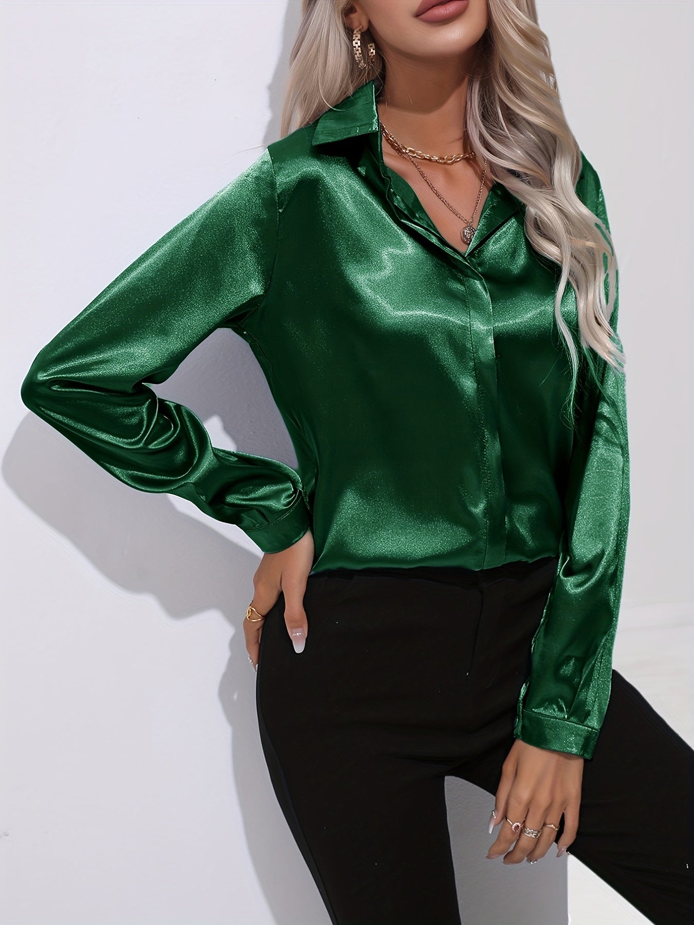 Luz® | Elegant satin blouse