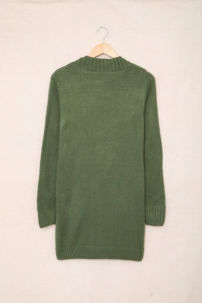 Lyra® | Green cardigan with front pocket and button closure