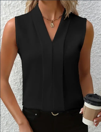 Anemona® | Elegant Sleeveless V-Neck Blouse For Women