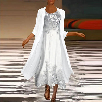 Yoselin® | Fashionable Long Dress With Matching Blouse Jacket For Women