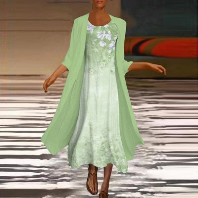 Yoselin® | Fashionable Long Dress With Matching Blouse Jacket For Women