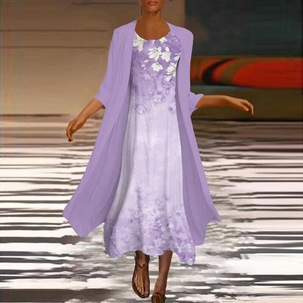 Yoselin® | Fashionable Long Dress With Matching Blouse Jacket For Women