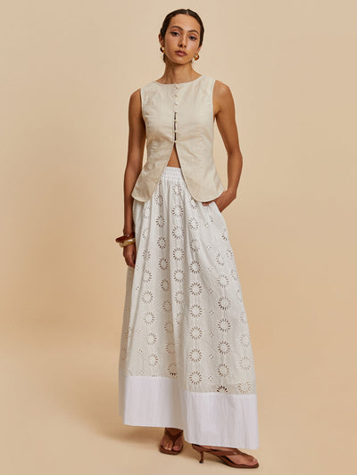 Anabella® | Casual Sleeveless Blouse Made Of Cotton And Linen