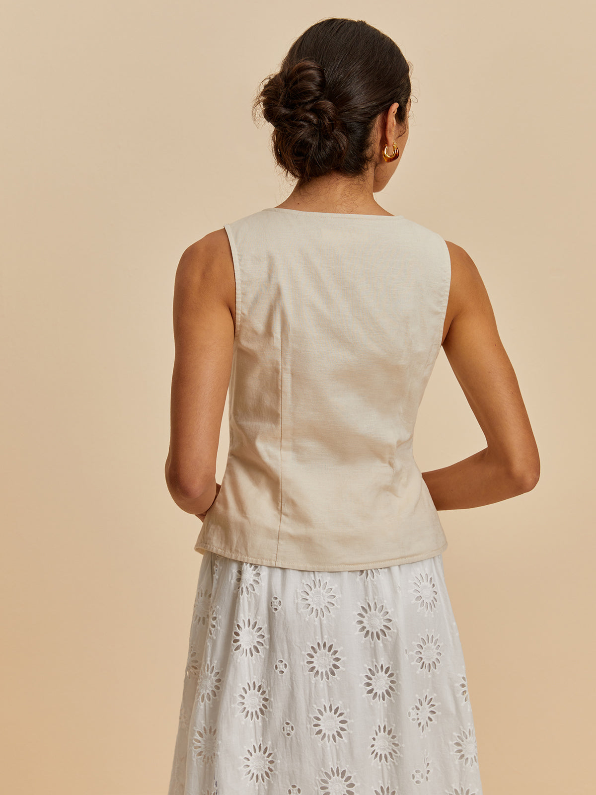 Anabella® | Casual Sleeveless Blouse Made Of Cotton And Linen