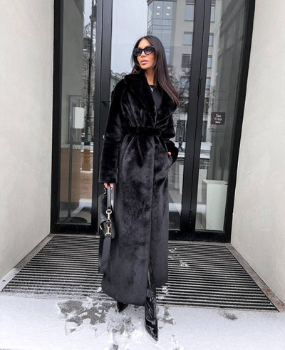 Liliana® | Luxurious, ecological fur coat with satin lining