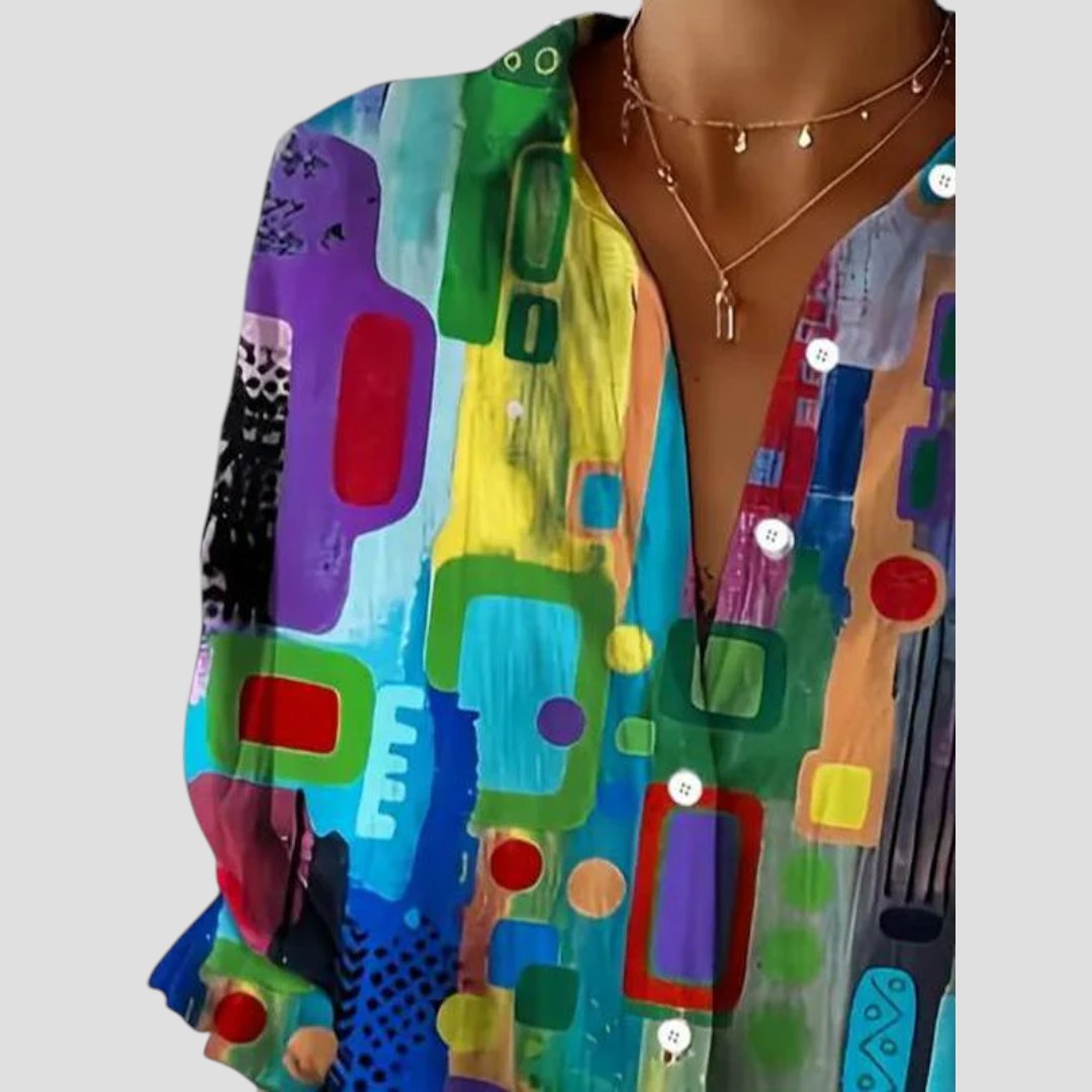 Carolina® | Elegant ladies blouse with geometric pattern