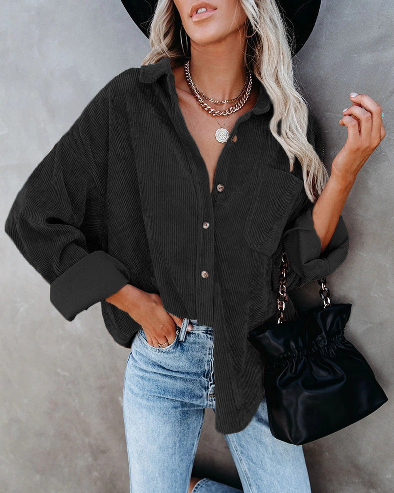 Zahira® | Stylish Oversize Blouse With Button Placket