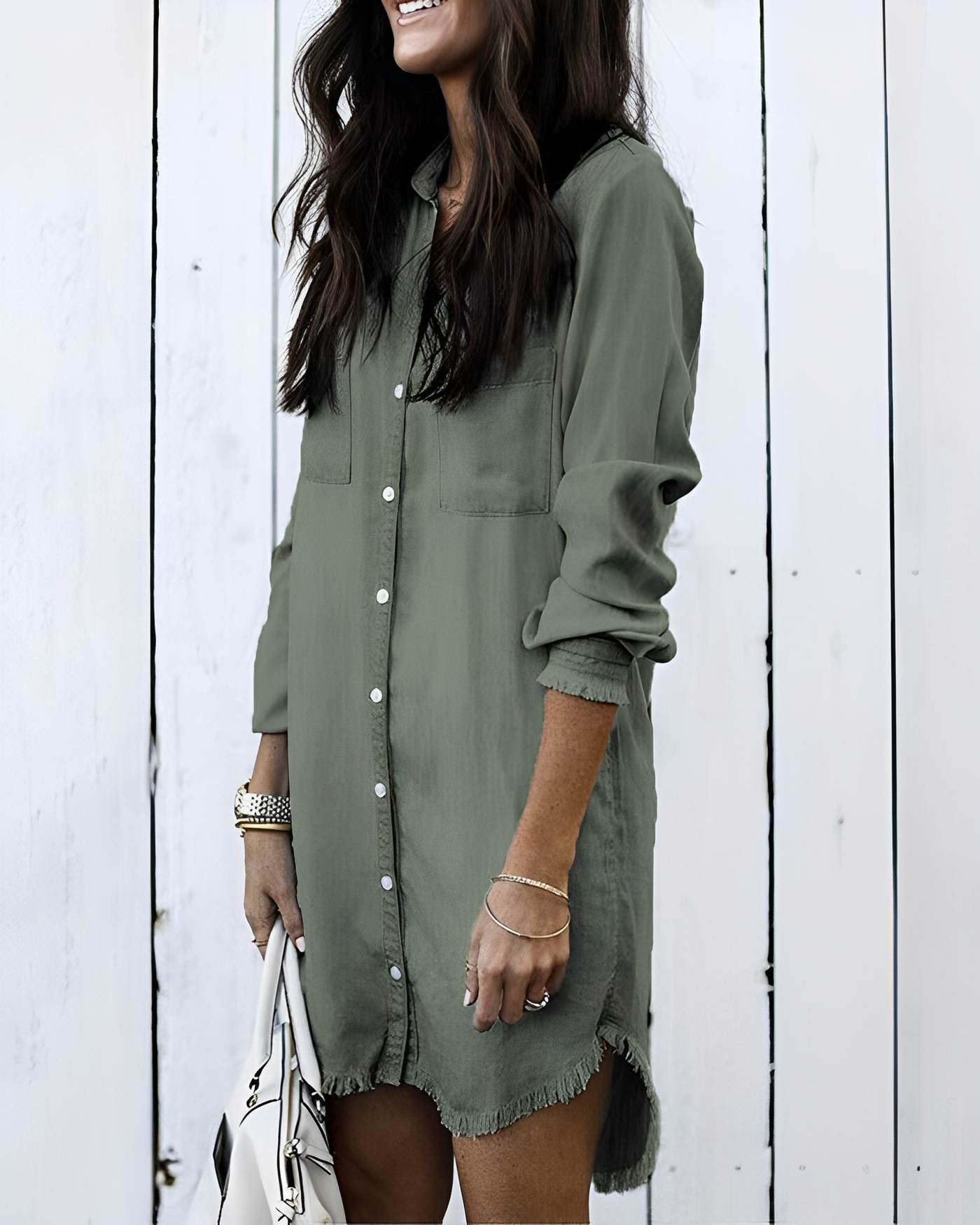Yasmina® | Button-Down Denim Shirt