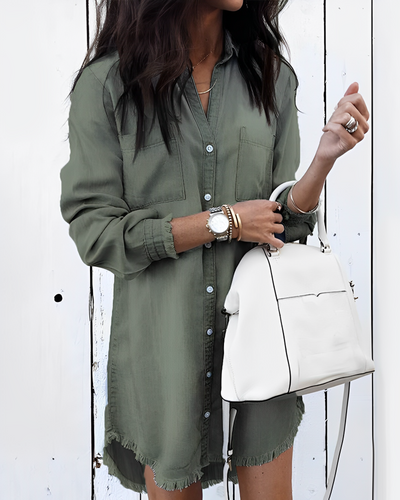 Yasmina® | Button-Down Denim Shirt