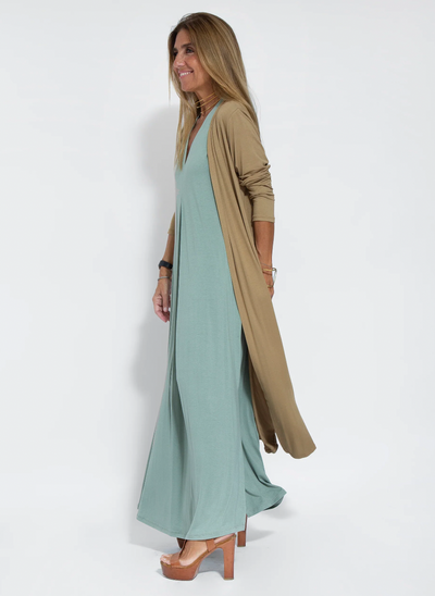 Mabel® | Long Slimming Dress And Vest Set