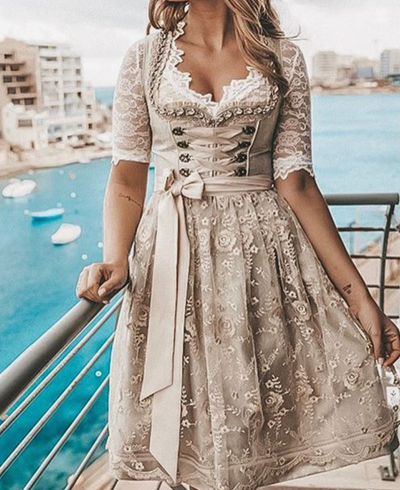 Alba® | Unique traditional costume for women with apron and blouse