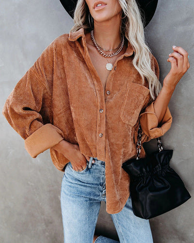 Zahira® | Stylish Oversize Blouse With Button Placket
