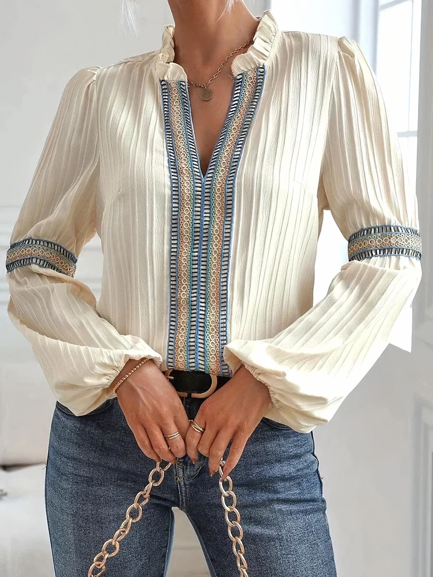 Alphonsine® | Stunning V-Neck Blouse