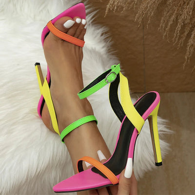 Georgina® | Colorful High Heel Sandals With Neon Straps