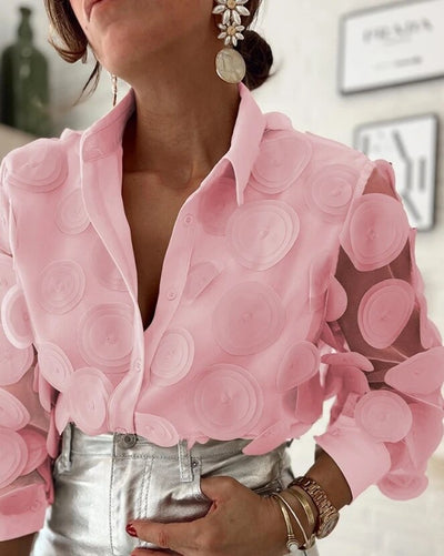 Angélica® | Long-Sleeved Floral Blouse For Women