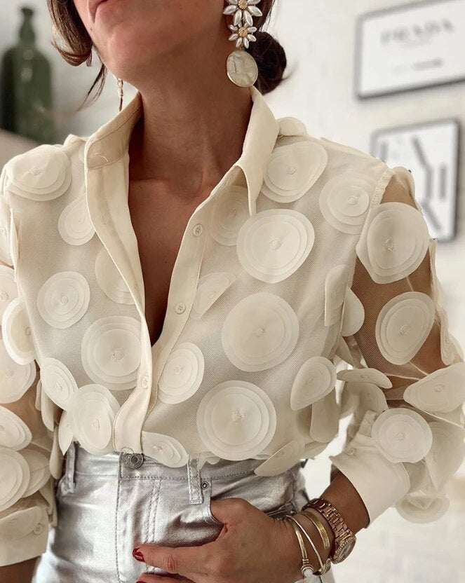 Angélica® | Long-Sleeved Floral Blouse For Women
