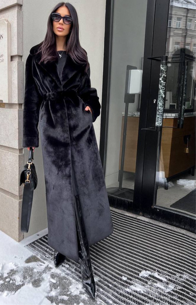 Liliana® | Luxurious, ecological fur coat with satin lining