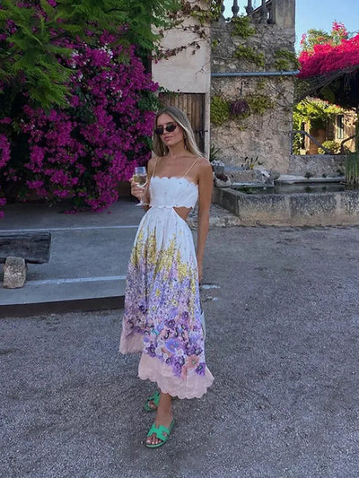 Luz® | Floral elegant halterneck dress