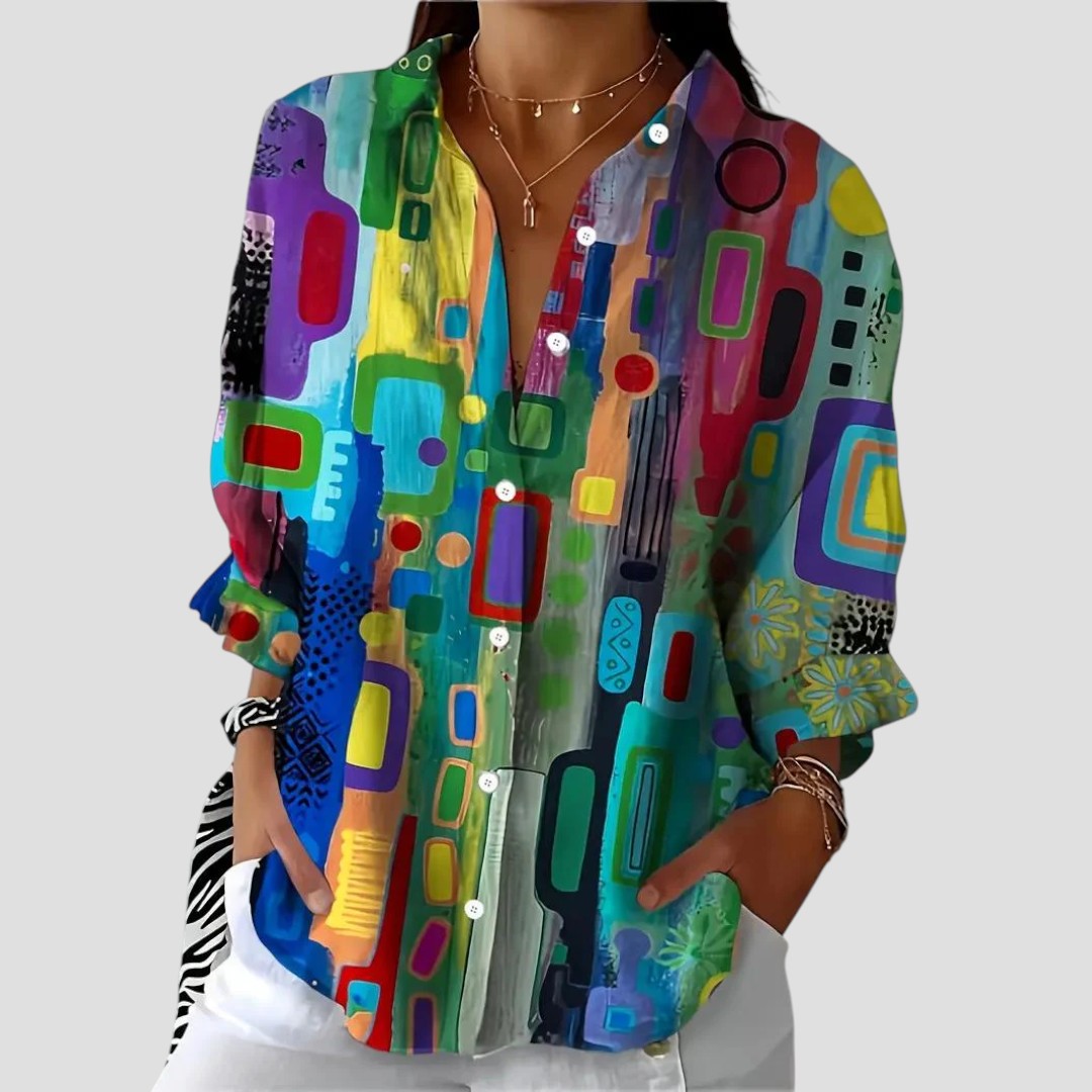Carolina® | Elegant ladies blouse with geometric pattern