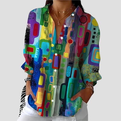 Carolina® | Elegant ladies blouse with geometric pattern