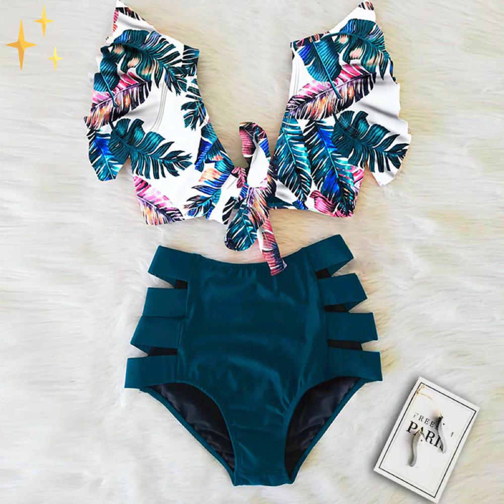 Laura® | High waisted bikini bottom and top
