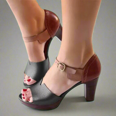 Jacinta® | Elegant women's sandals with block heel and buckle closure