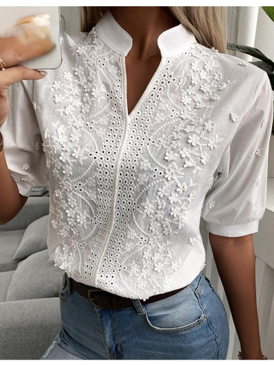 María Elena® | Elegant Short-Sleeved Blouse