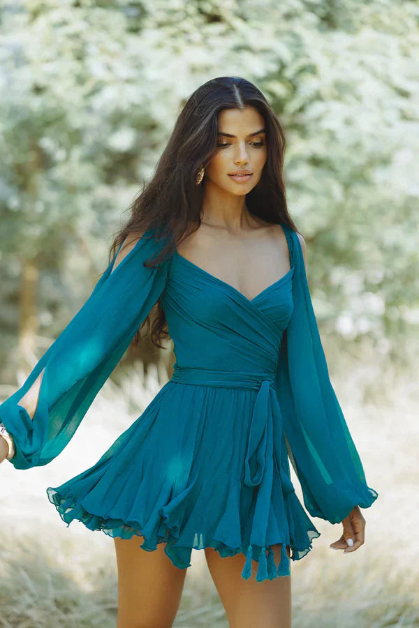 Madison® | Dress with flowing sleeves and V-neck