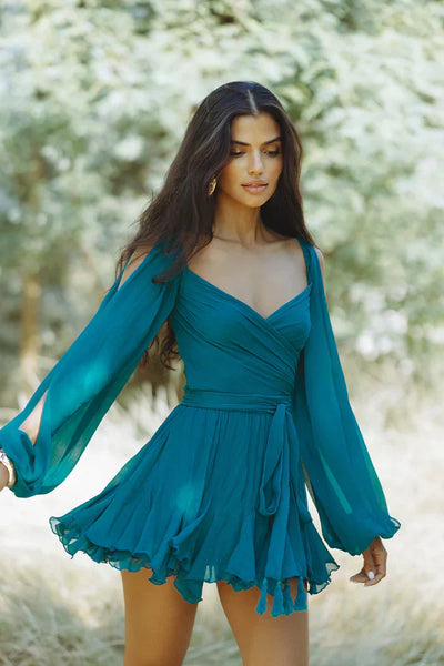 Madison® | Dress with flowing sleeves and V-neck