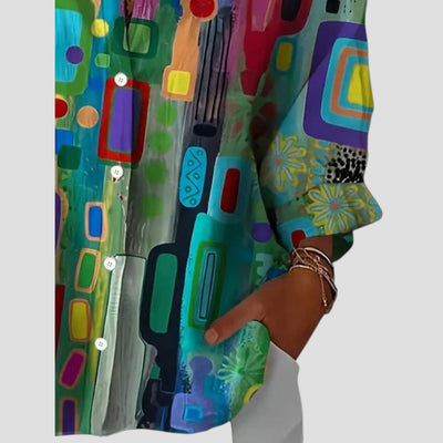 Carolina® | Elegant ladies blouse with geometric pattern