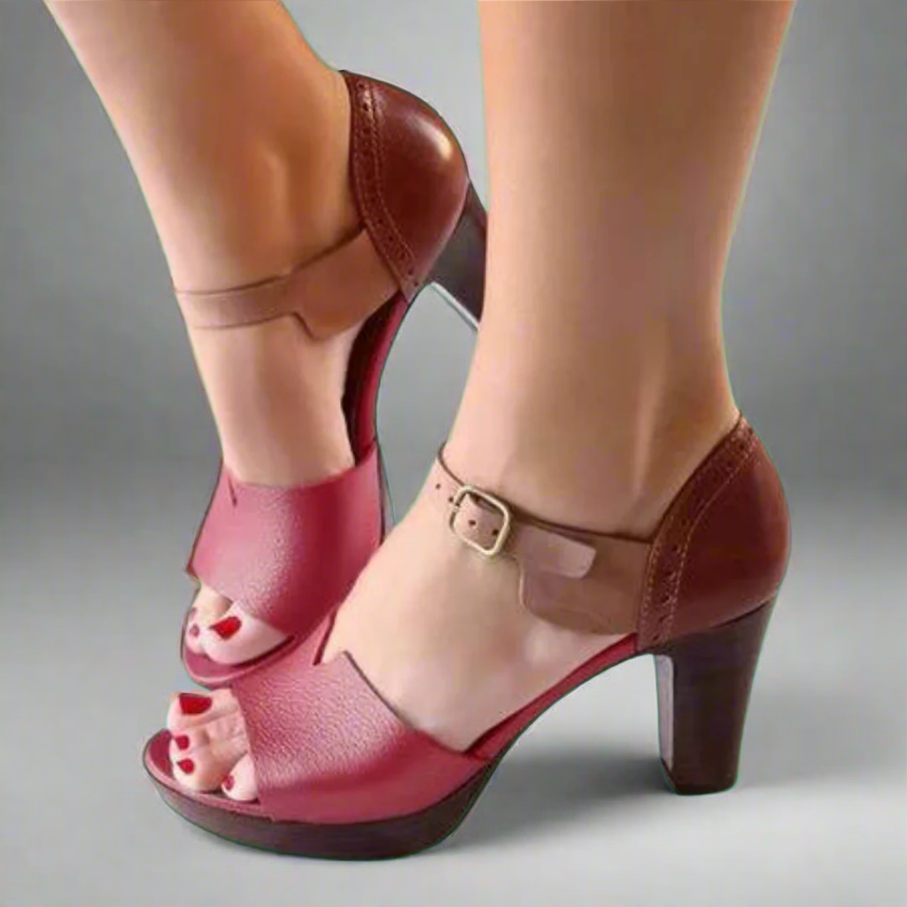 Jacinta® | Elegant women's sandals with block heel and buckle closure