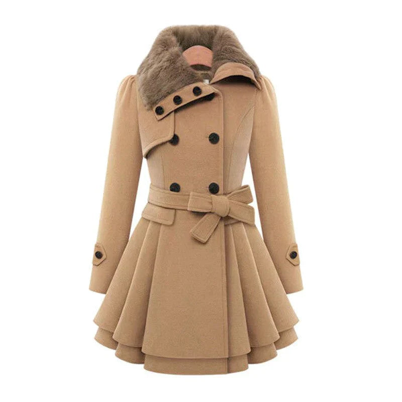 Antonella® | Chic trench coat with vegan fur for a luxurious look