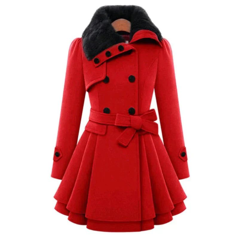 Antonella® | Chic trench coat with vegan fur for a luxurious look