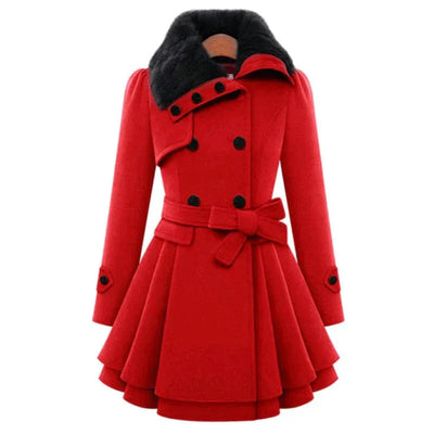 Antonella® | Chic trench coat with vegan fur for a luxurious look