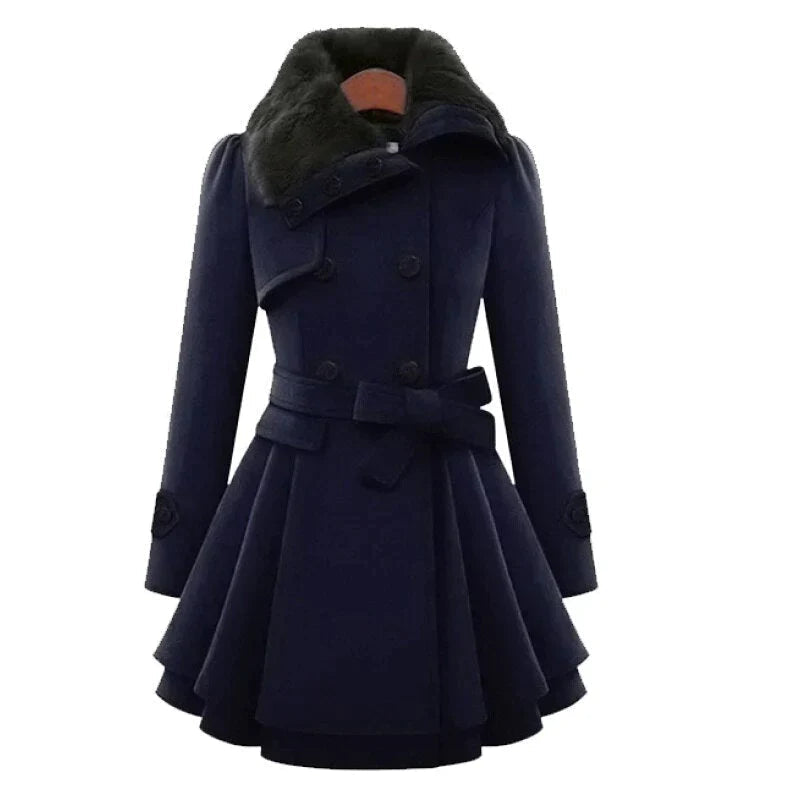 Antonella® | Chic trench coat with vegan fur for a luxurious look