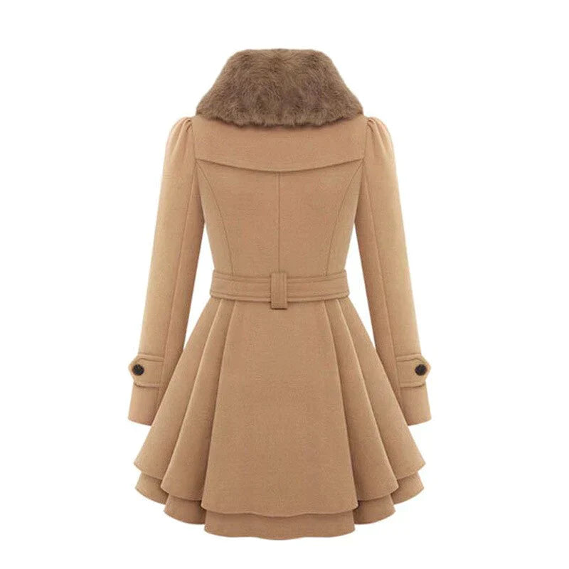 Antonella® | Chic trench coat with vegan fur for a luxurious look