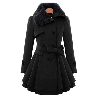 Antonella® | Chic trench coat with vegan fur for a luxurious look