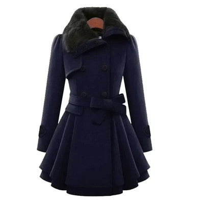 Antonella® | Chic trench coat with vegan fur for a luxurious look