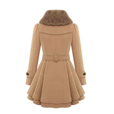 Antonella® | Chic trench coat with vegan fur for a luxurious look