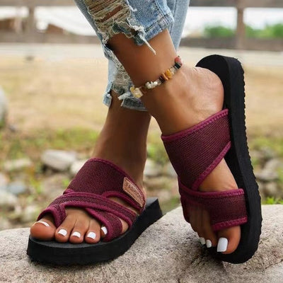 Rebeca® | Women'S Adjustable Cross Strap Slide Sandals