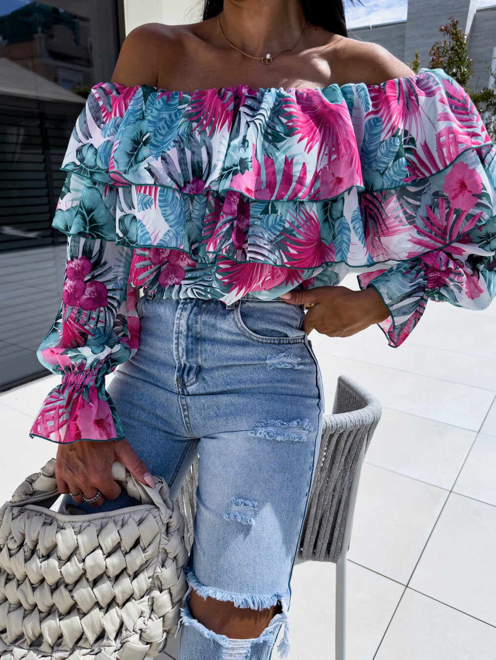Aída® | Women'S Ruffle-Style Blouse With Floral Pattern