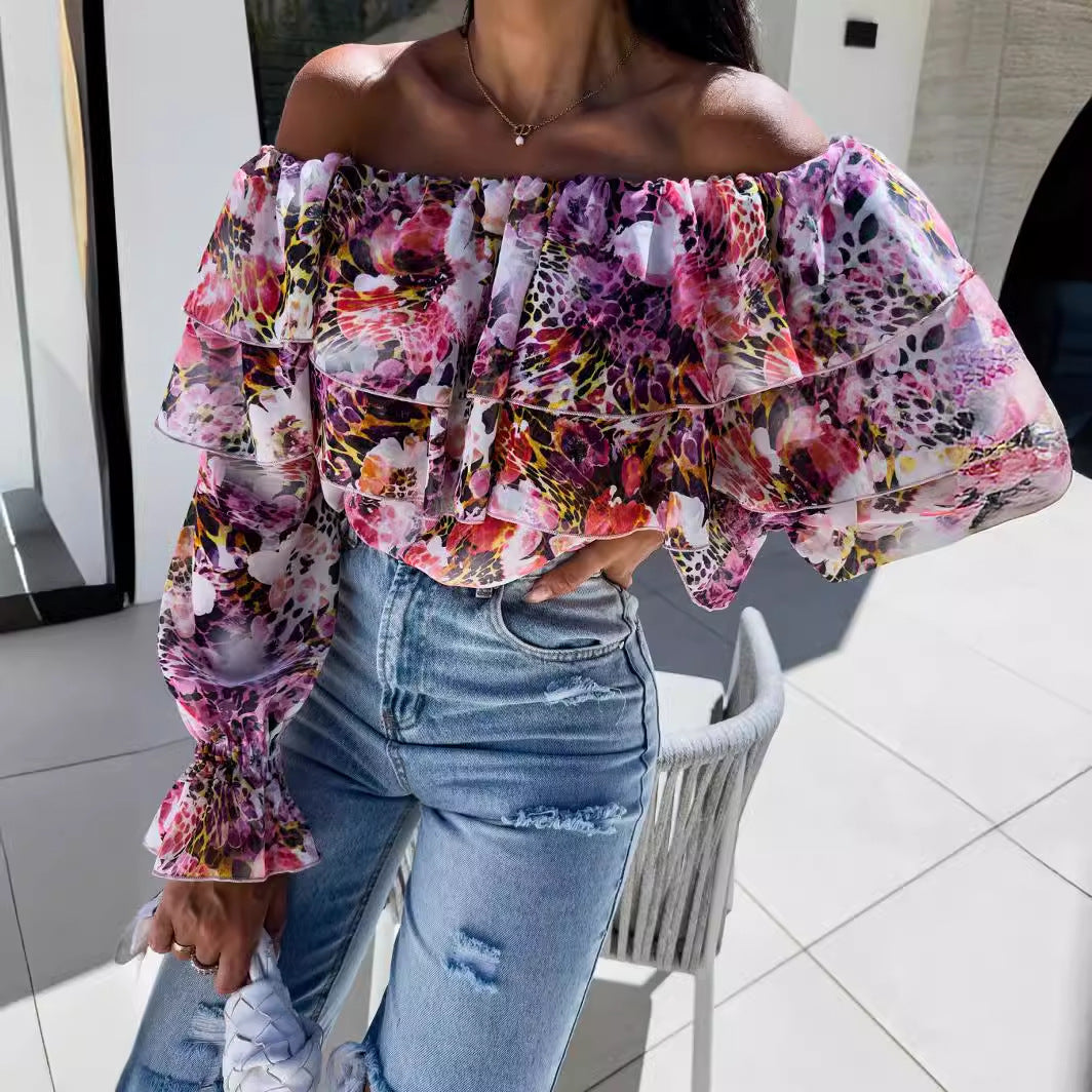 Aída® | Women'S Ruffle-Style Blouse With Floral Pattern