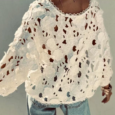 Yolaina® | Women'S Blouse Made Of Delicate Lace With Floral Motifs