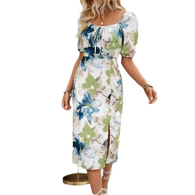 Krystel® | Women'S Flower Print Midi Dresses