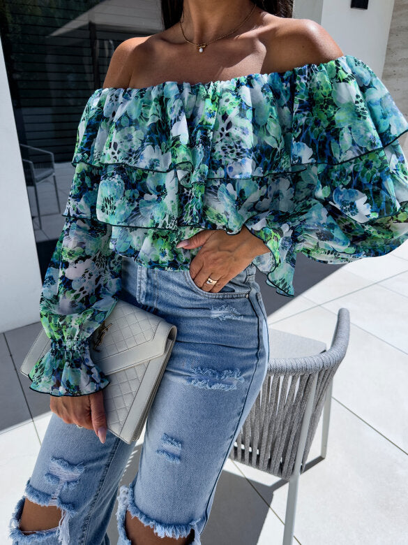 Aída® | Women'S Ruffle-Style Blouse With Floral Pattern