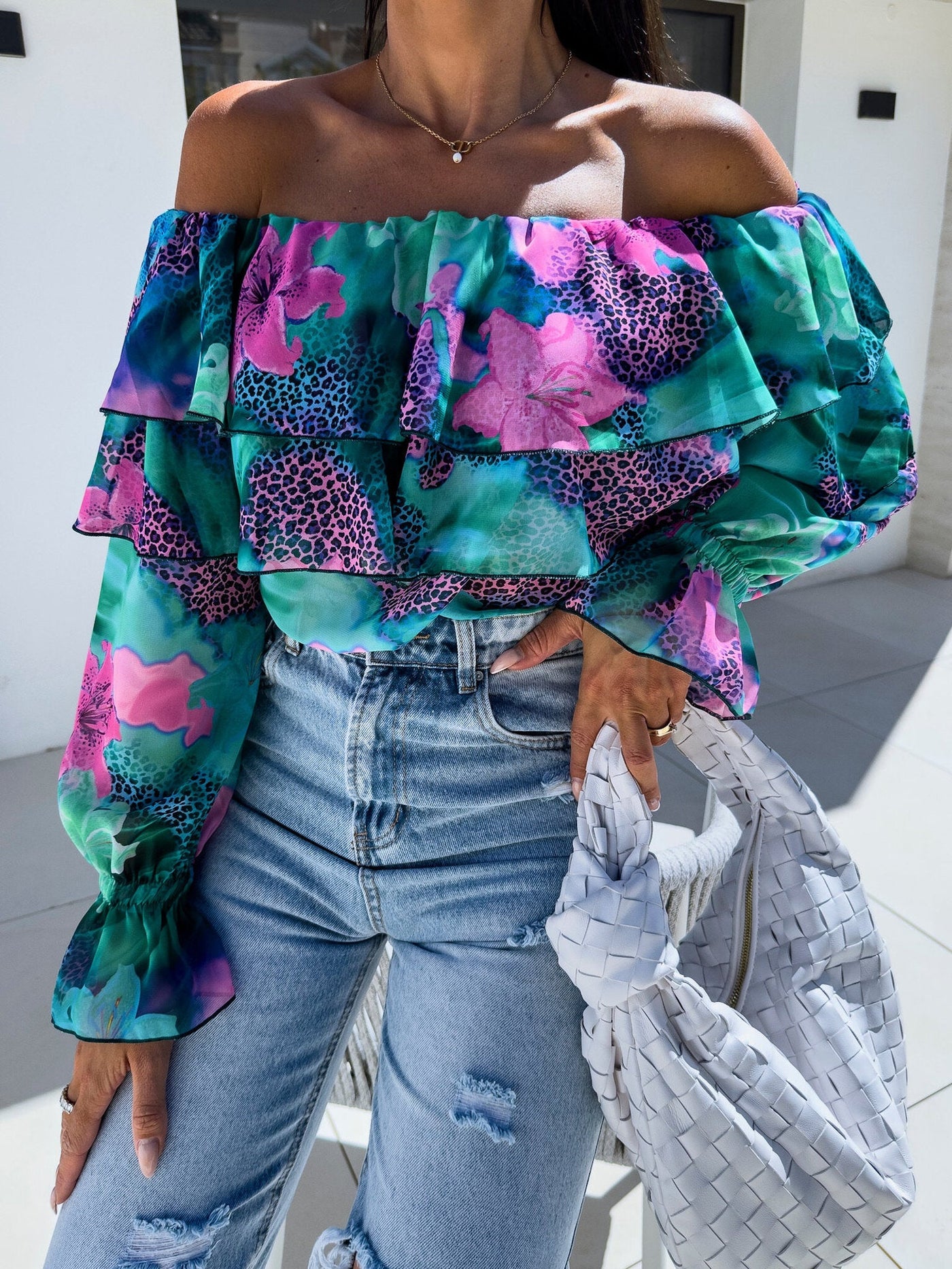 Aída® | Women'S Ruffle-Style Blouse With Floral Pattern